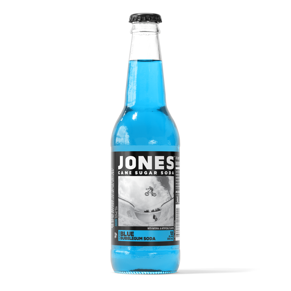 JonesB Blue Bubblegum Cane Sugar Soda